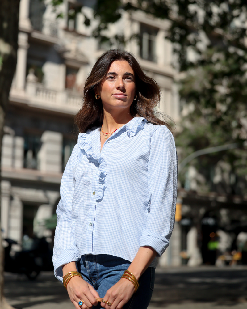 Hortensia | Camisa de Cuadros Vichy Azul