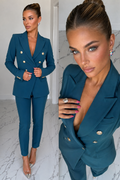 Melisa | Traje de Blazer Cruzada y Pantalón Slim