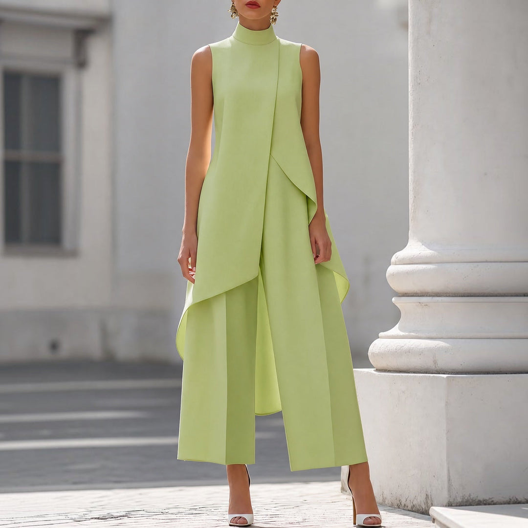 Adriana | Conjunto Elegante de Cuello Alto con Top Drapeado