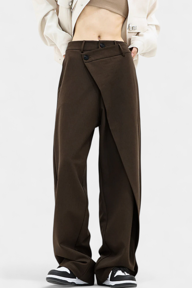 Olivia | Pantalón Recto de Cintura Cruzada
