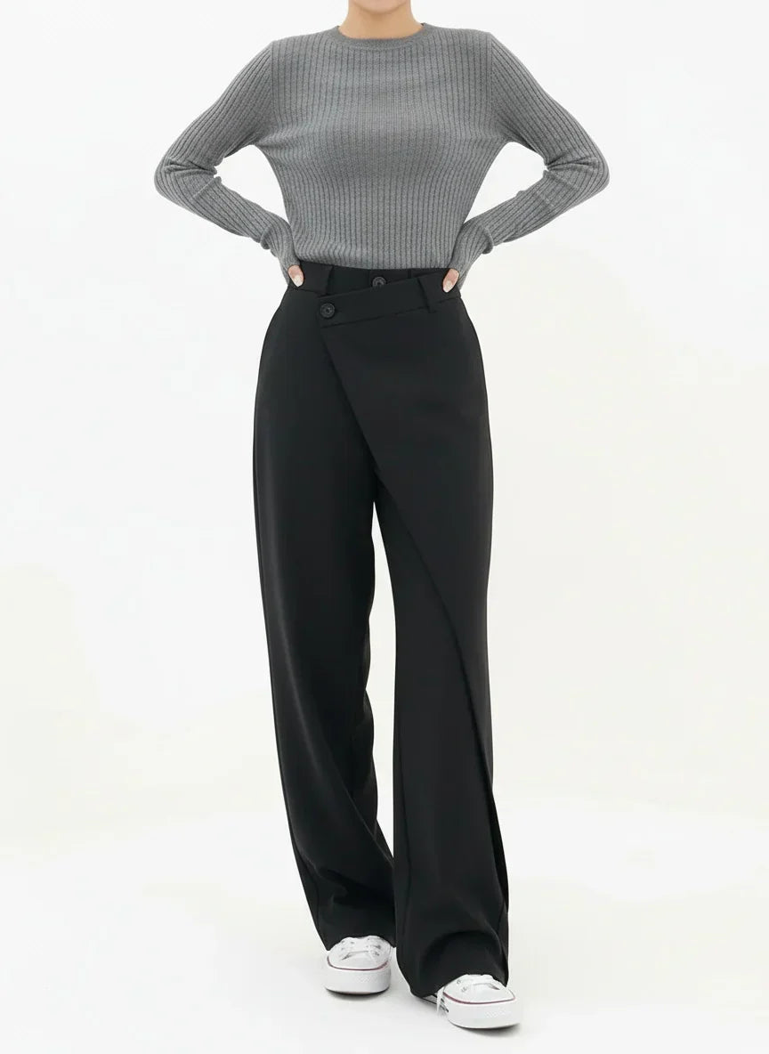 Erika | Pantalón Ancho de Pretina Asimétrica