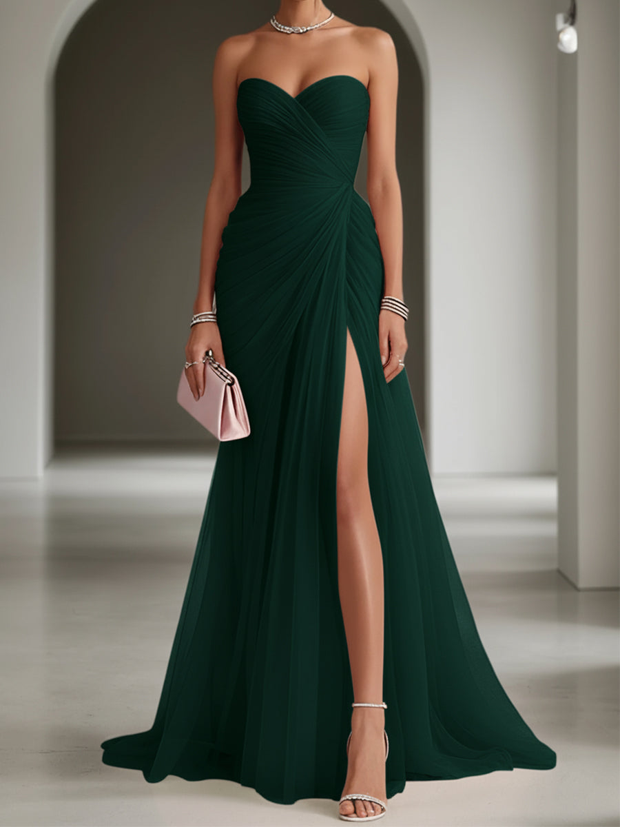 Ariadna | Vestido Largo de Fiesta Drapeado con Abertura