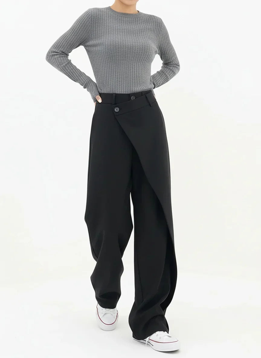 Erika | Pantalón Ancho de Pretina Asimétrica