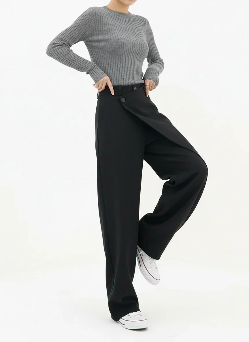 Erika | Pantalón Ancho de Pretina Asimétrica