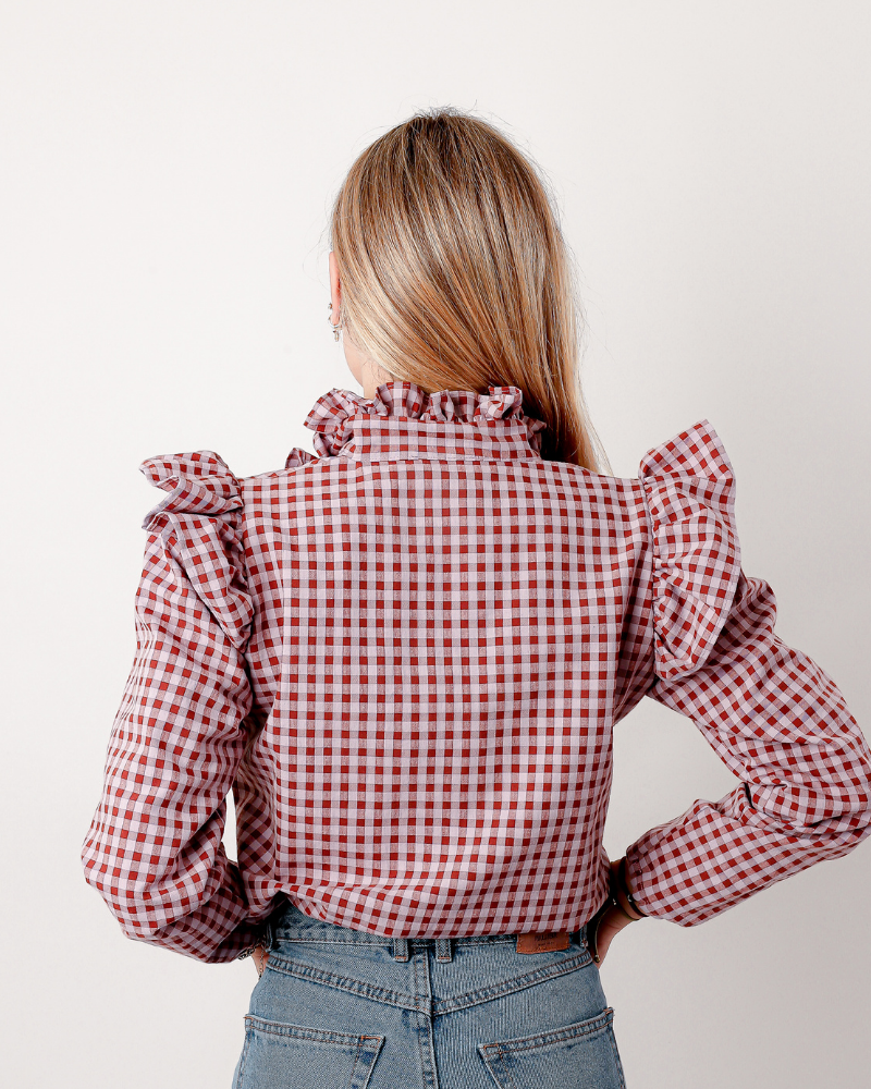 Amapola | Camisa de Cuadros Vichy Granate