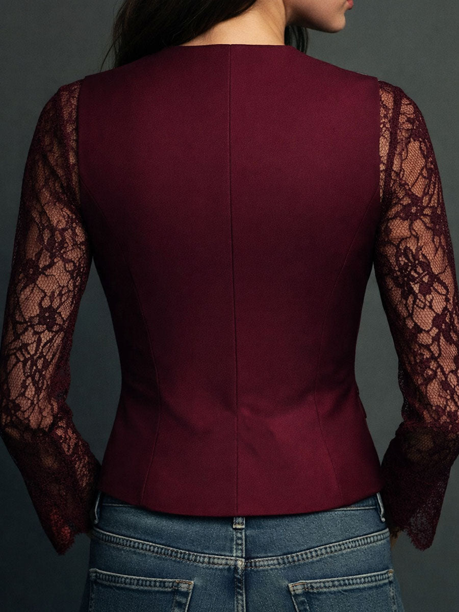 Rebeca | Chaqueta Corta con Mangas de Encaje