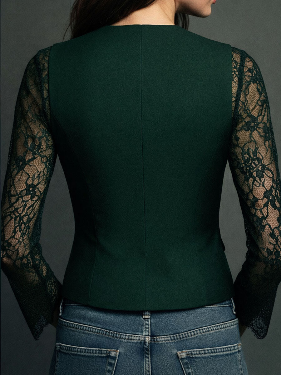 Rebeca | Chaqueta Corta con Mangas de Encaje
