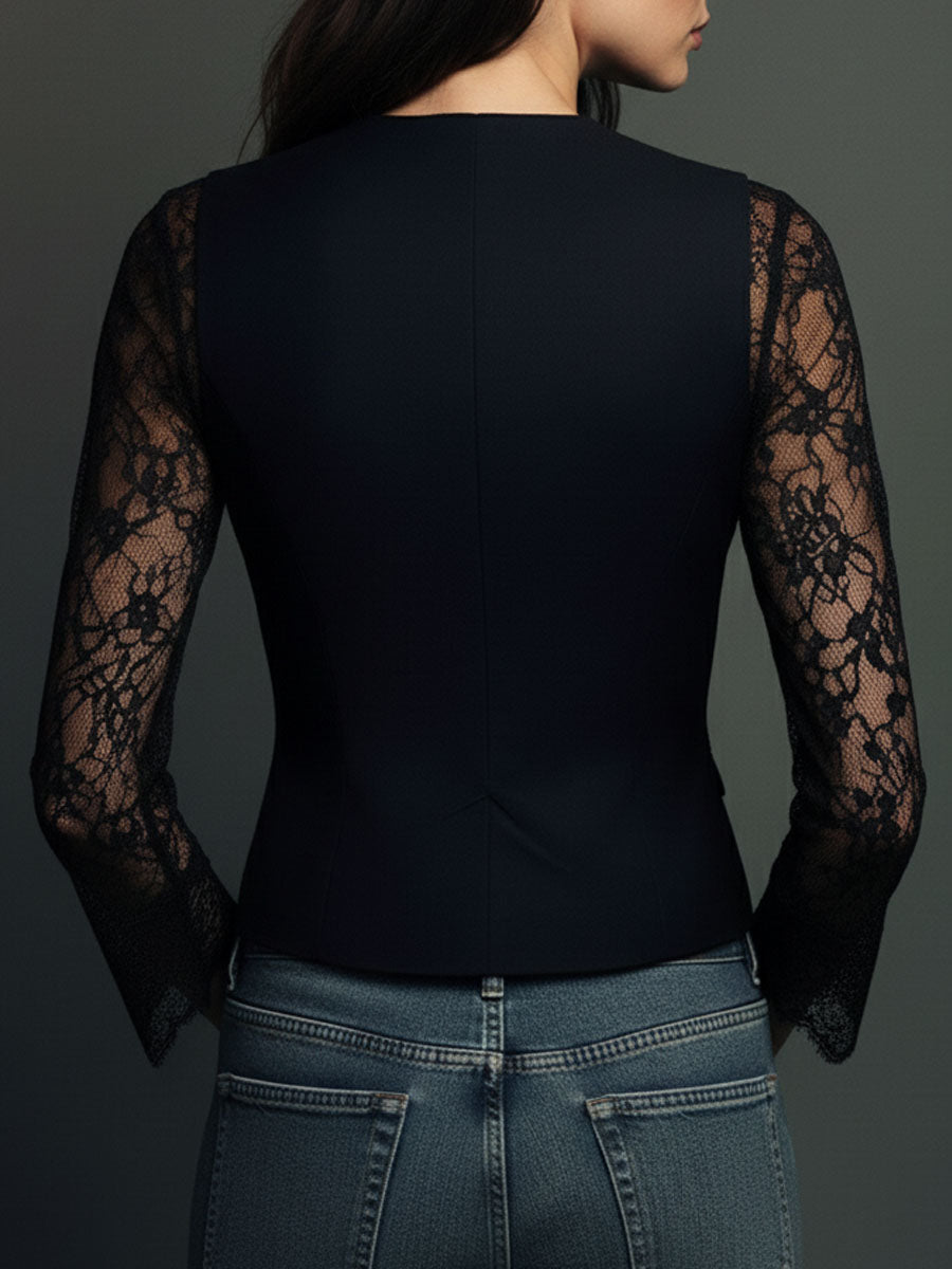 Rebeca | Chaqueta Corta con Mangas de Encaje