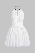 Selene | Minivestido Metalizado con Espalda Cruzada