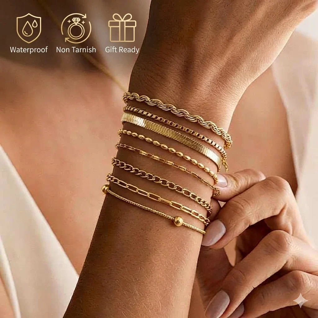 Pulsera Cadena Bañada en Oro