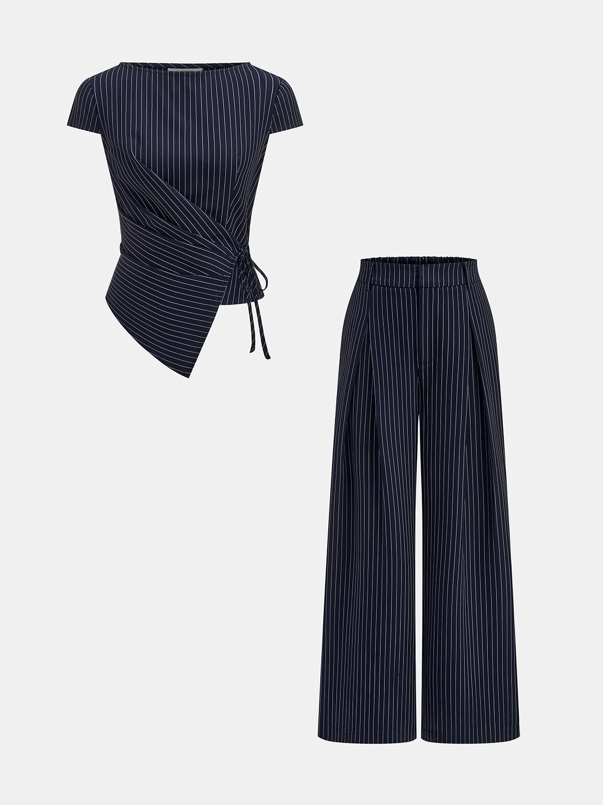 Mara | Conjunto de Top Anudado y Pantalón de Rayas