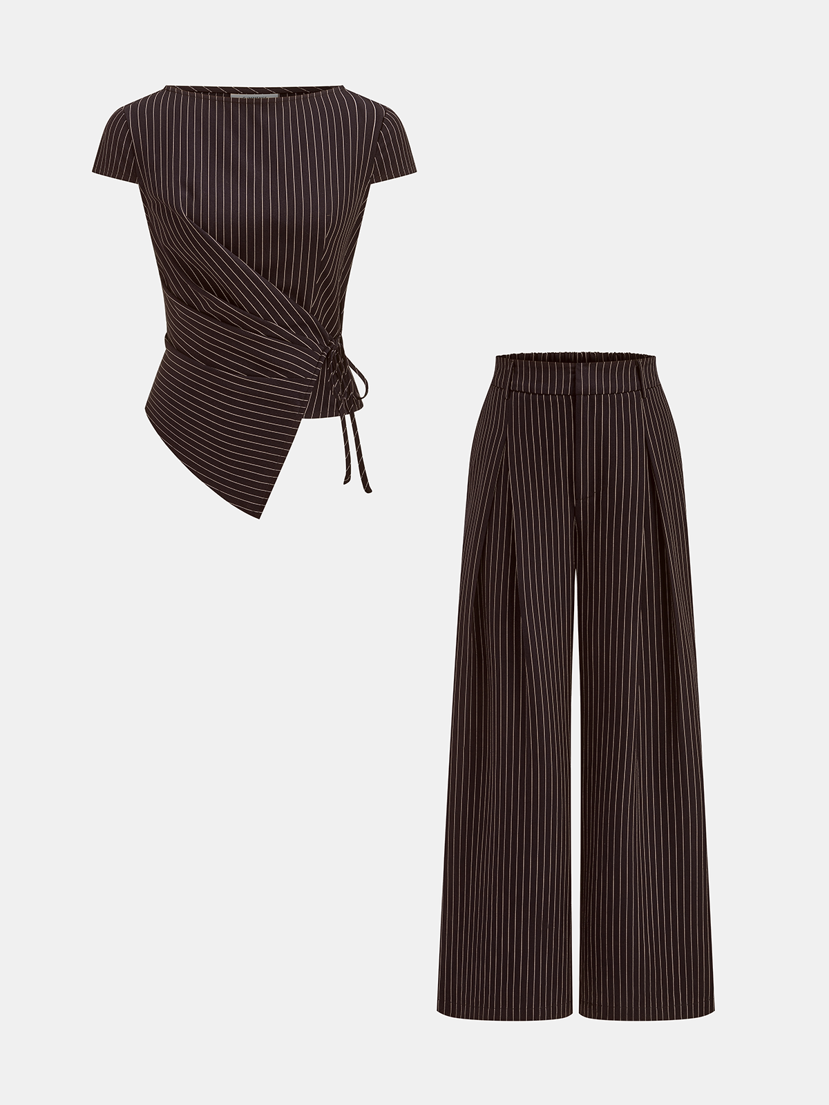 Mara | Conjunto de Top Anudado y Pantalón de Rayas