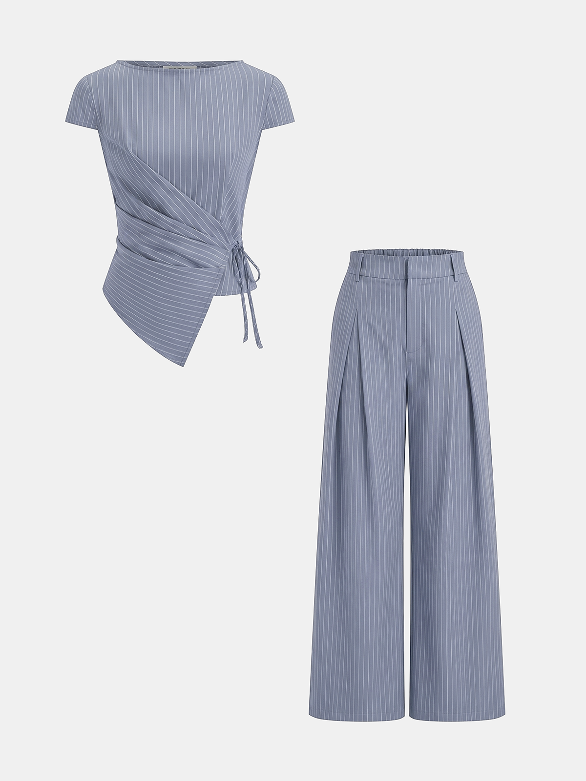 Mara | Conjunto de Top Anudado y Pantalón de Rayas