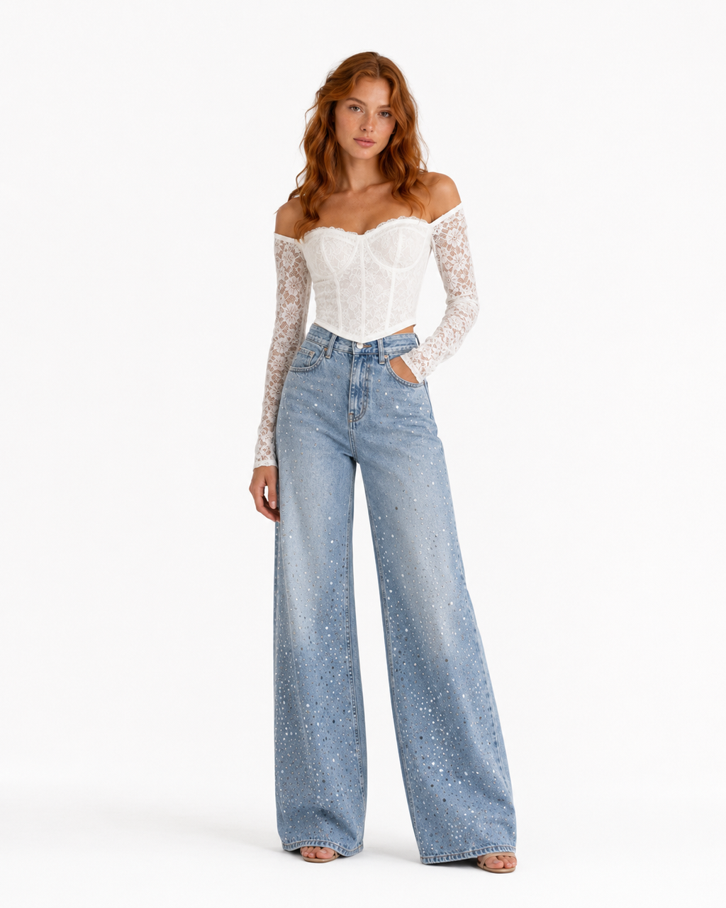 Marlen | Vaquero Recto con Strass