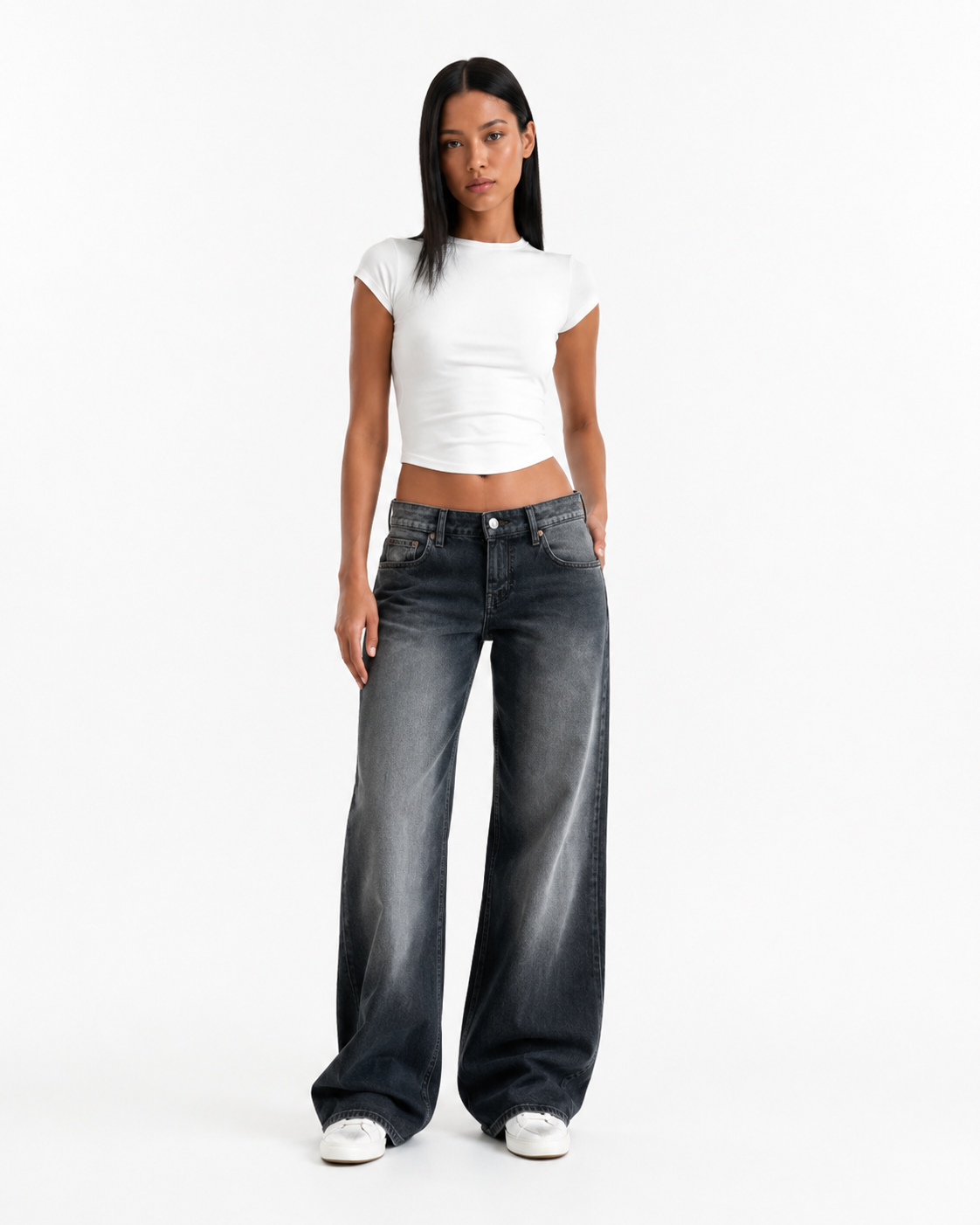 Macy | Vaquero de Pierna Ancha con Strass