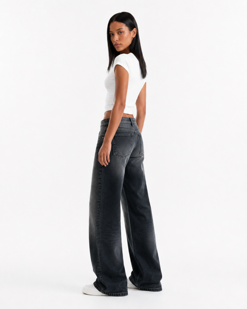 Macy | Vaquero de Pierna Ancha con Strass