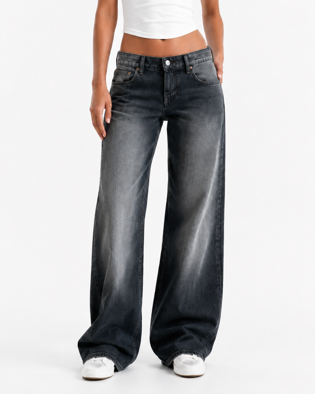 Macy | Vaquero de Pierna Ancha con Strass