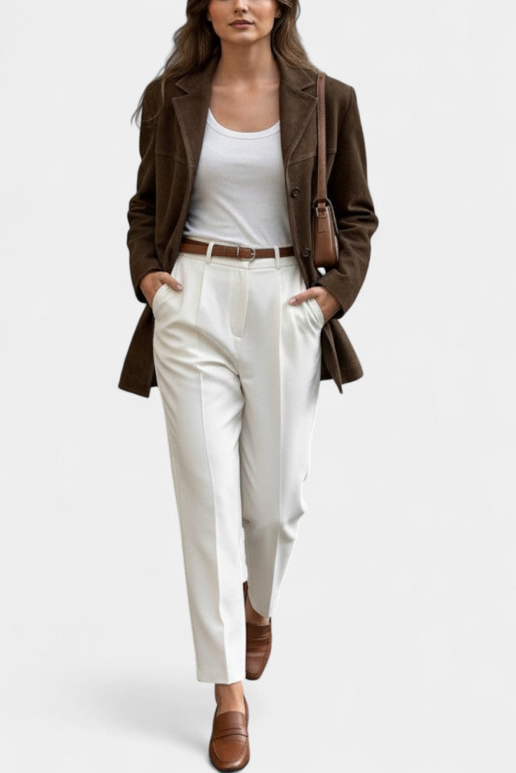 Maya | Chaqueta Efecto Ante Chocolate