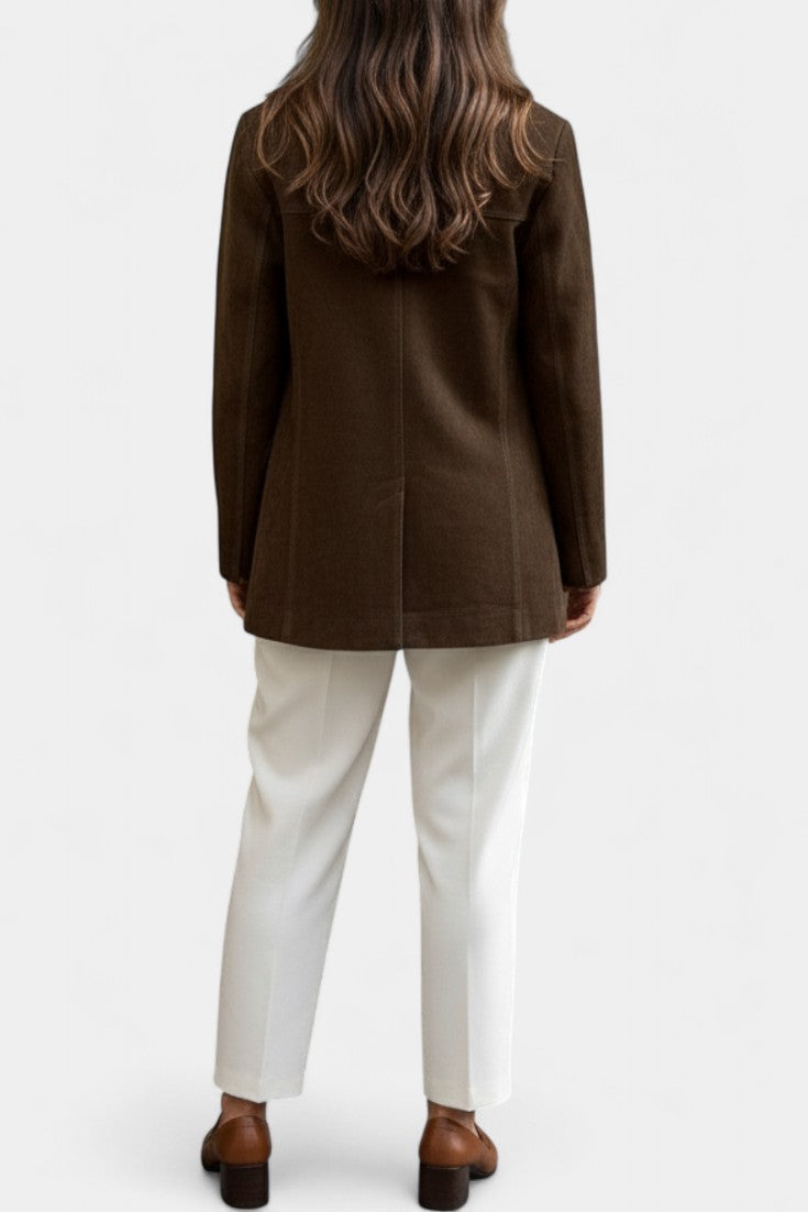 Maya | Chaqueta Efecto Ante Chocolate