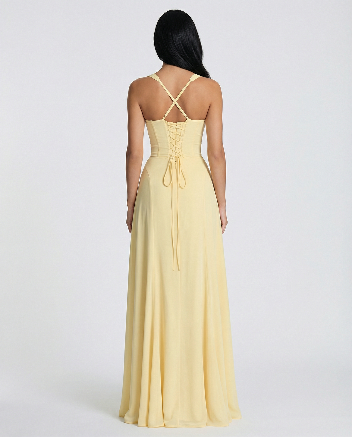 Maribel | Vestido Largo con Cuerpo Corsé