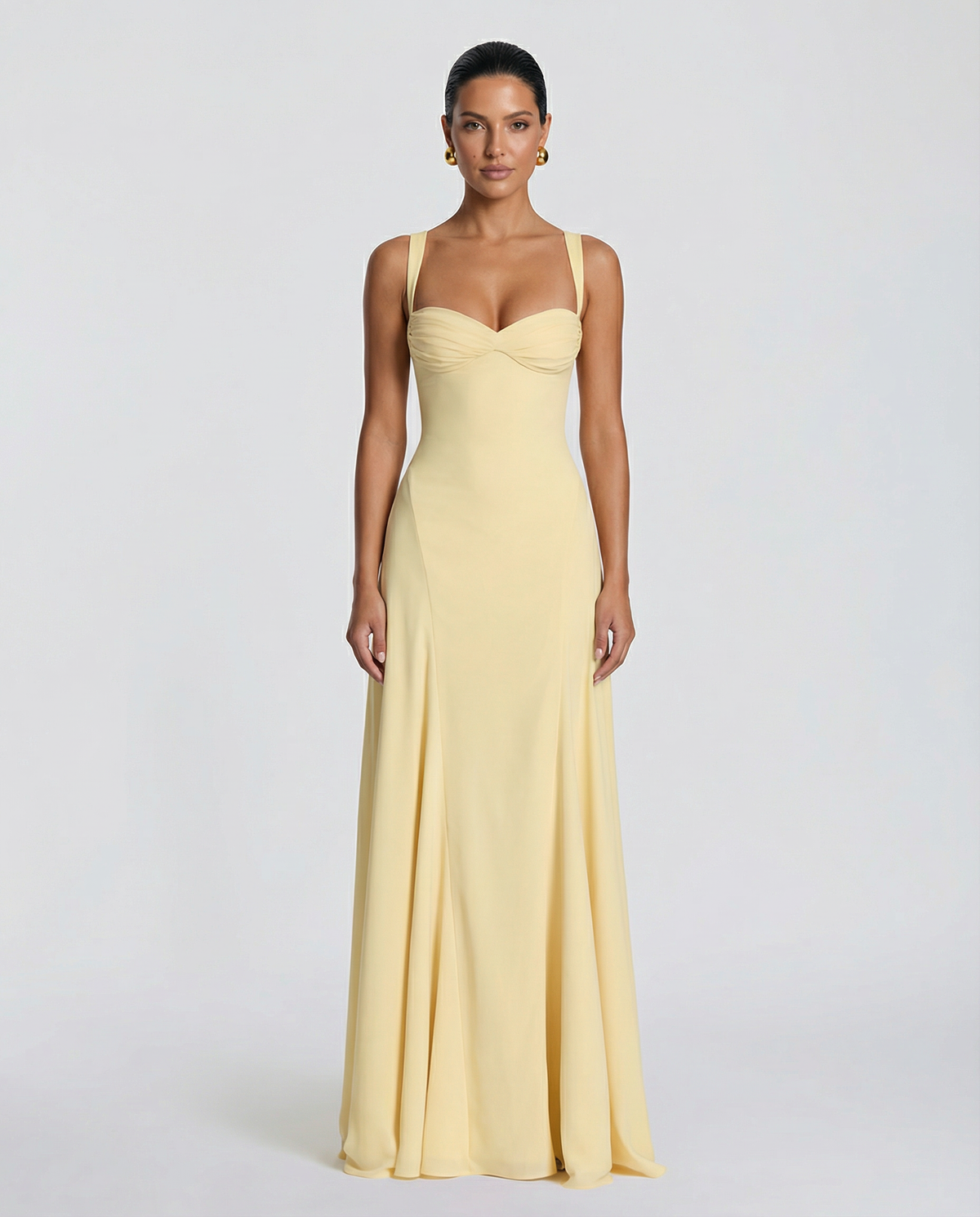 Maribel | Vestido Largo con Cuerpo Corsé
