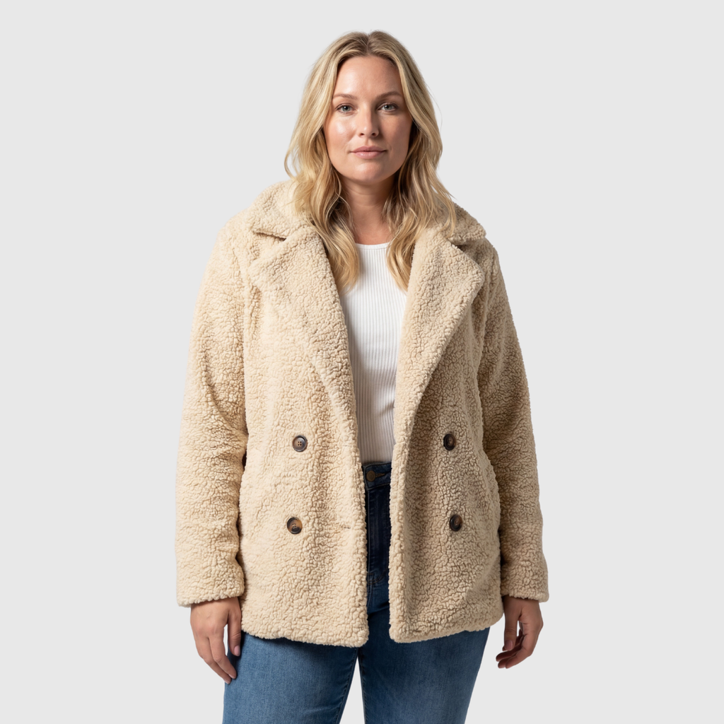 Nieves | Chaqueta de Borreguito con Cuello Sastre
