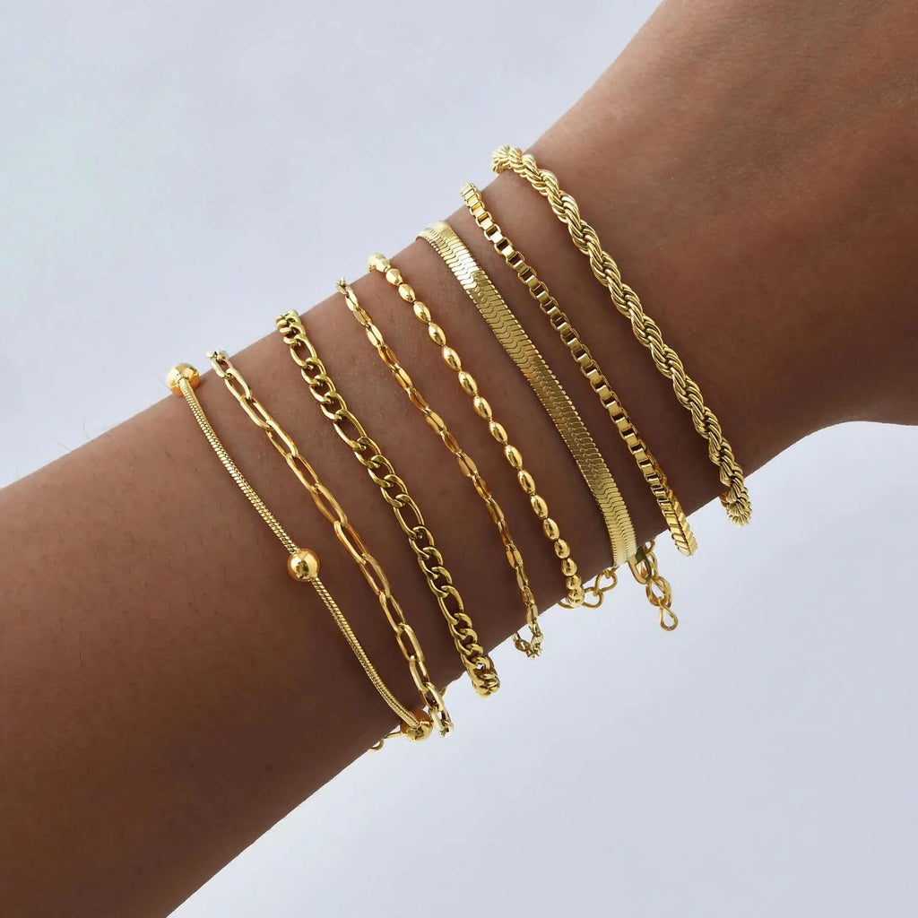 Pulsera Cadena Bañada en Oro