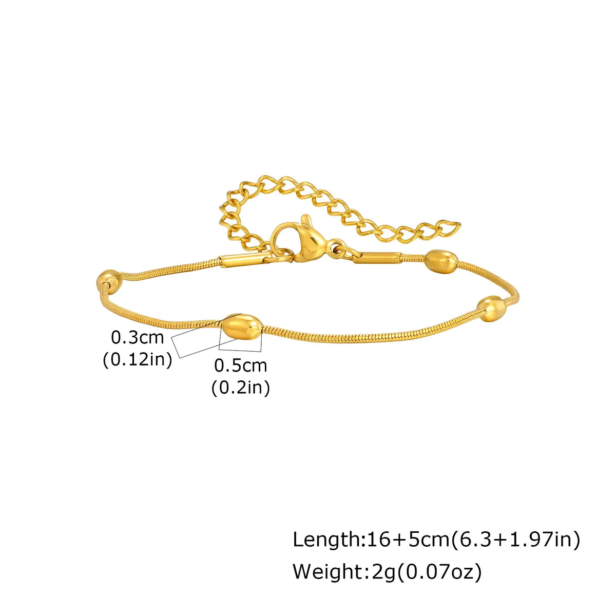 Pulsera Cadena Bañada en Oro