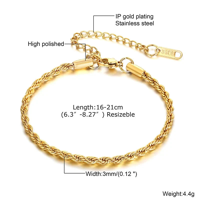 Pulsera Cadena Bañada en Oro