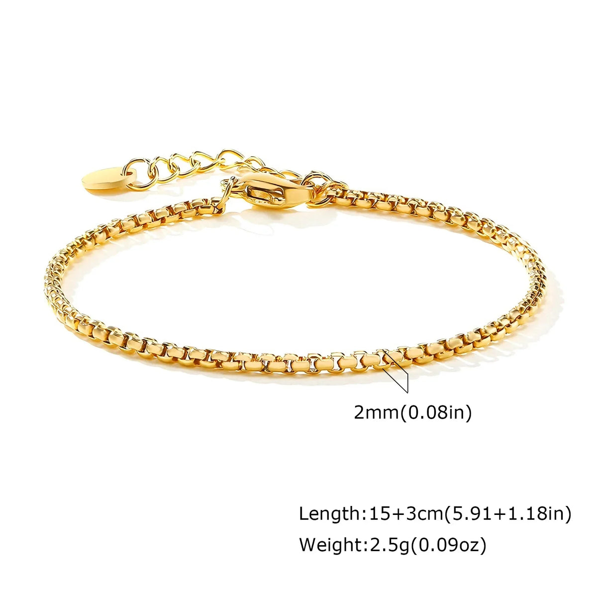 Pulsera Cadena Bañada en Oro