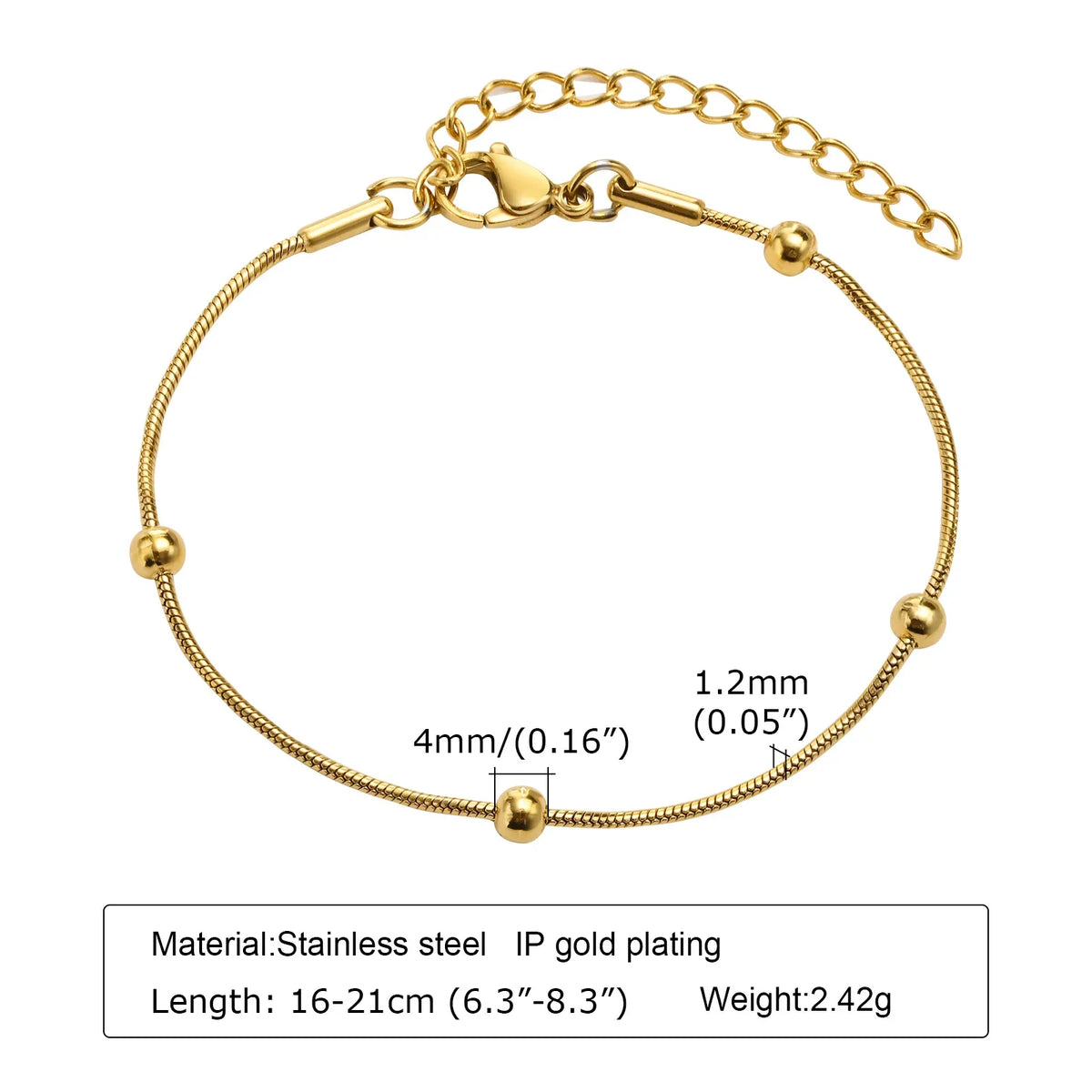 Pulsera Cadena Bañada en Oro