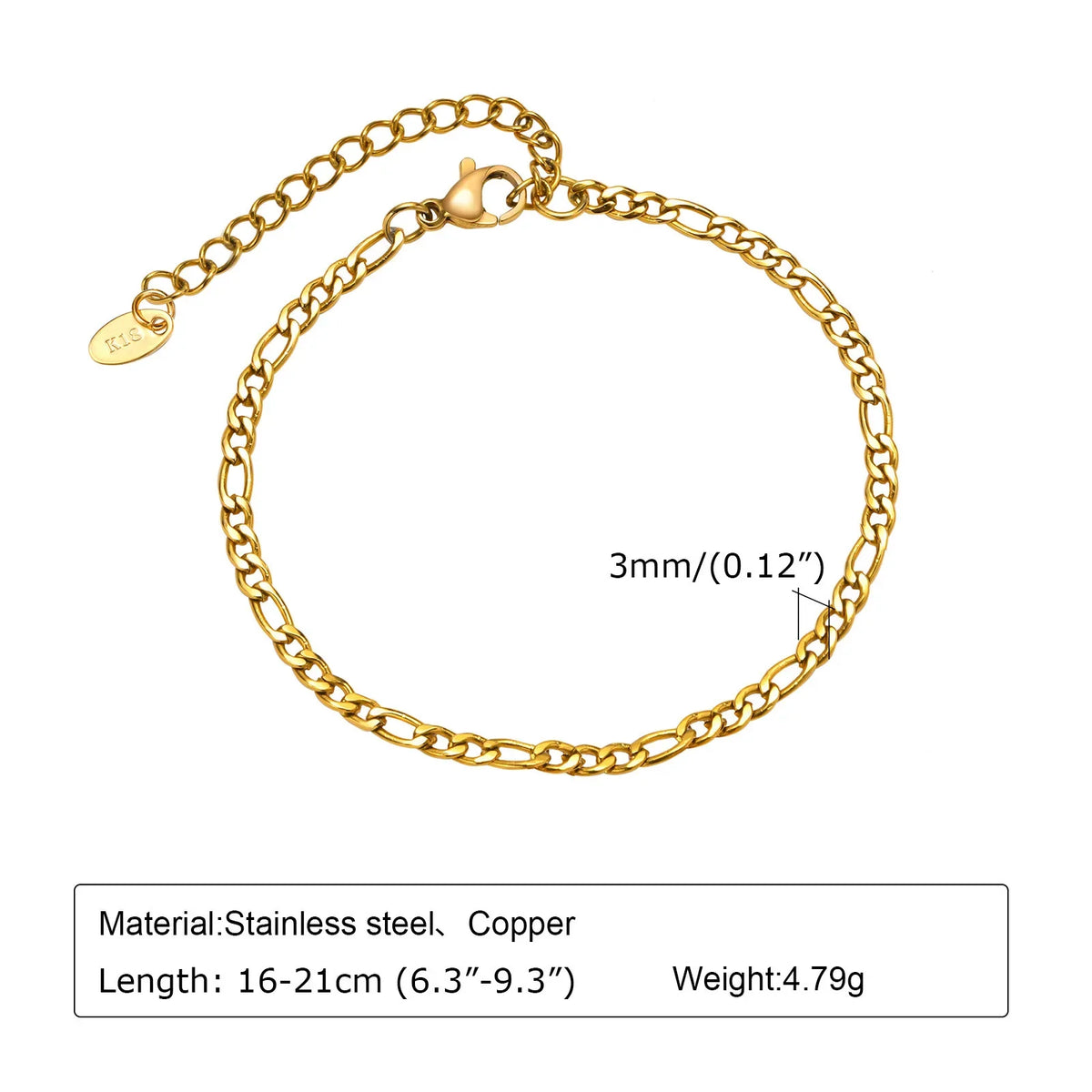Pulsera Cadena Bañada en Oro