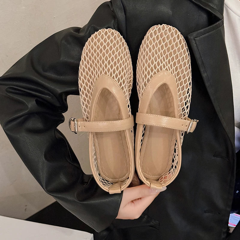 Malia | Bailarinas de Rejilla con Hebilla