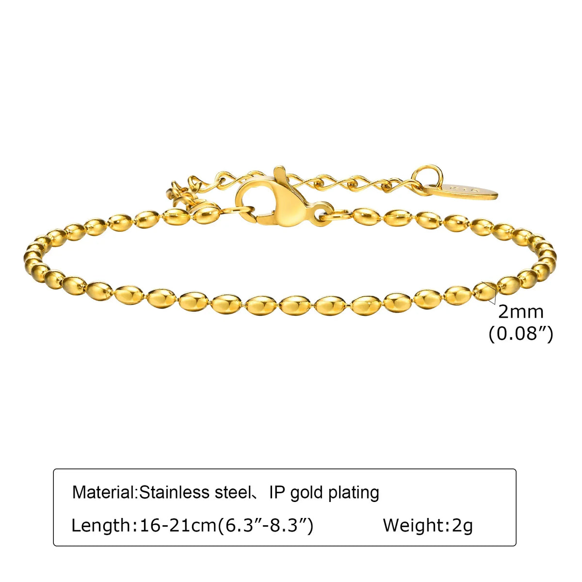 Pulsera Cadena Bañada en Oro