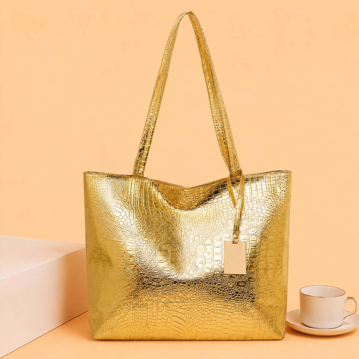 Tina | Bolso Tote Efecto Cocodrilo