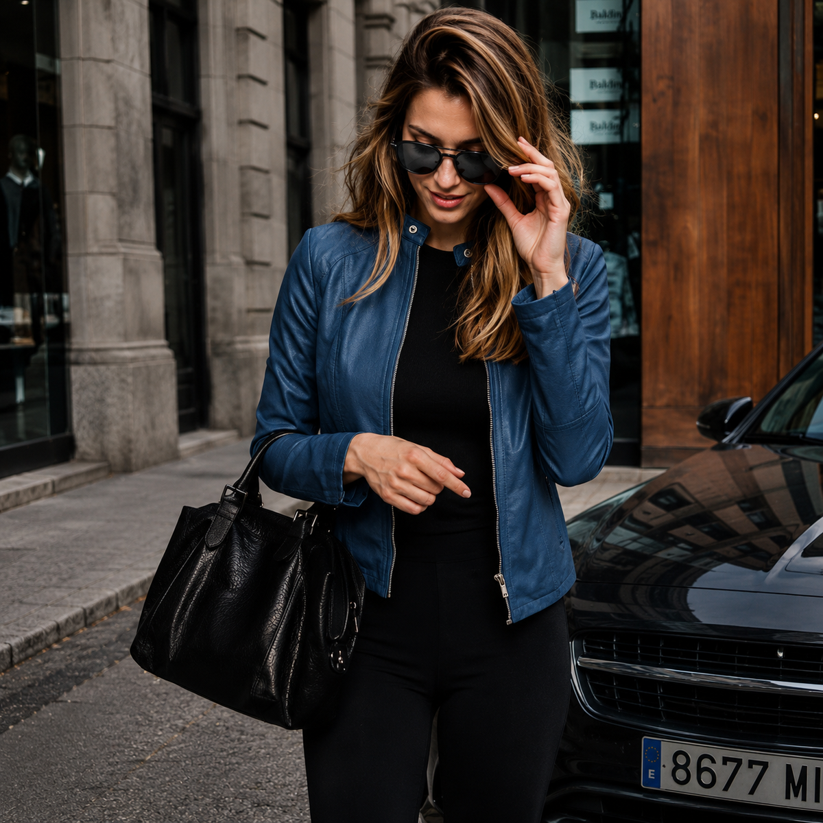Bolonia | Chaqueta Entallada Efecto Piel