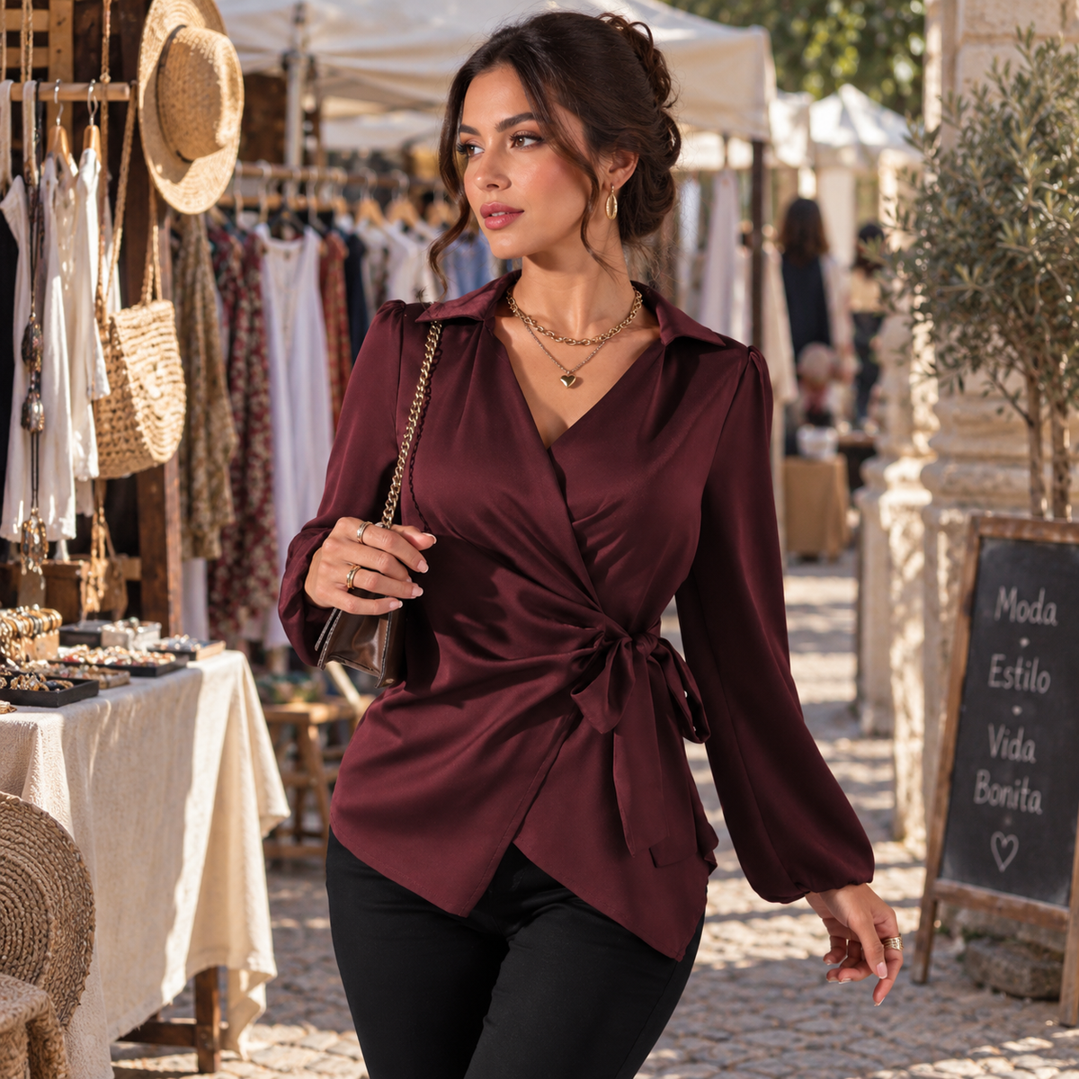 Évora | Blusa Cruzada con Lazada