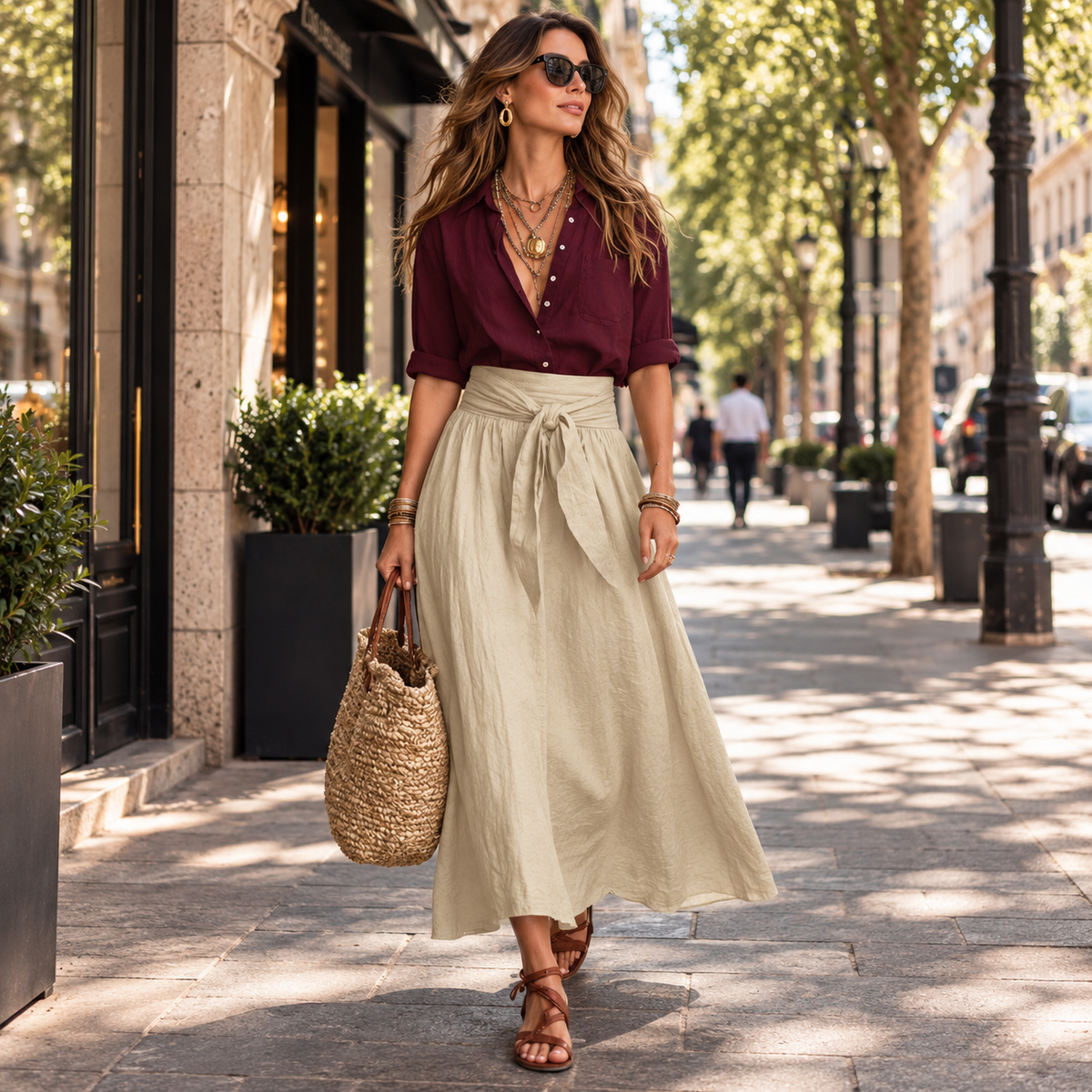 Sicilia | Conjunto de Blusa y Falda Larga