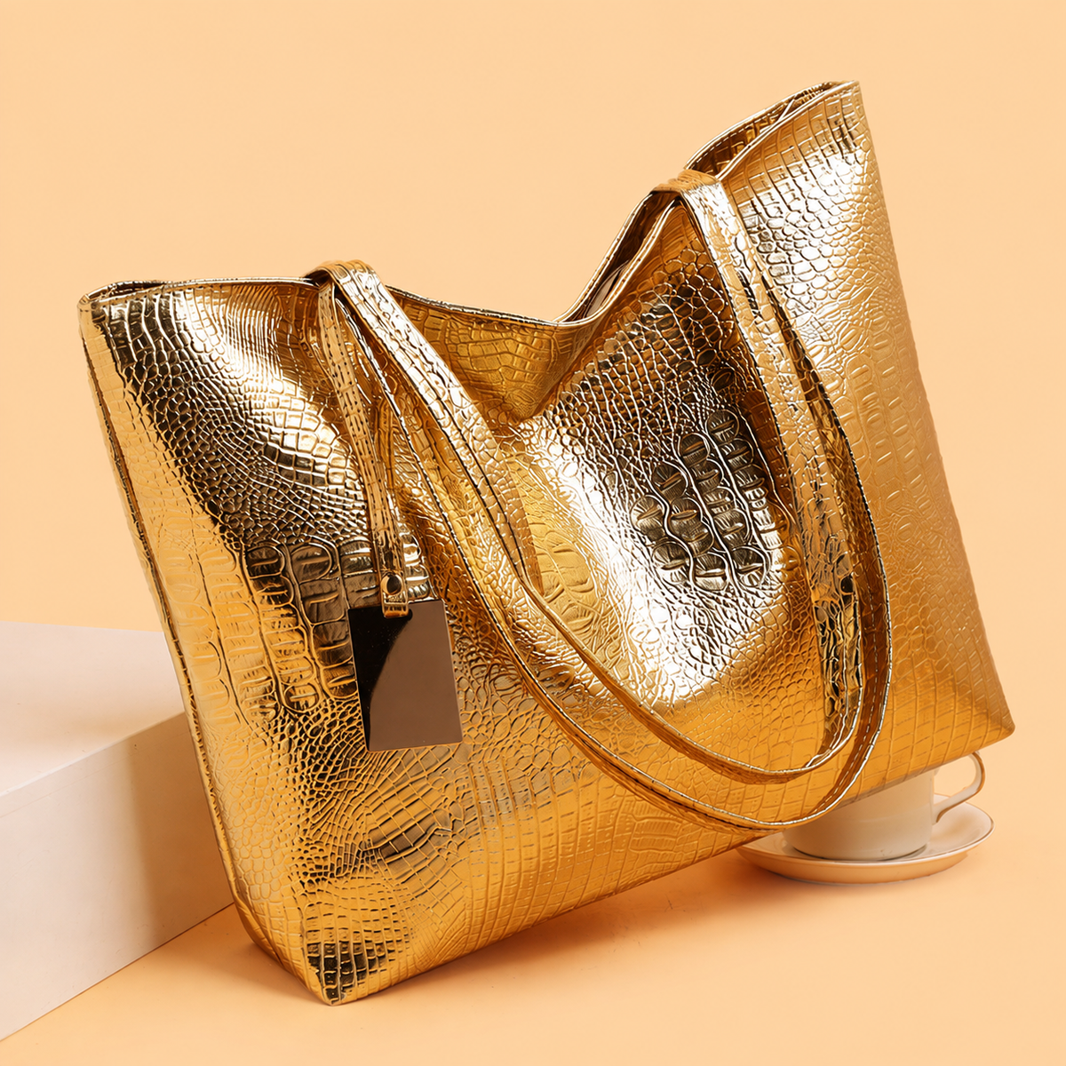 Tina | Bolso Tote Efecto Cocodrilo