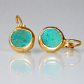 Zafira | Pendientes Dorados con Piedra Azul