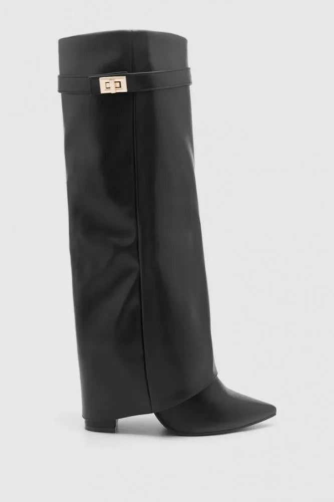 Bruna | Botas Altas de Ante con Hebilla