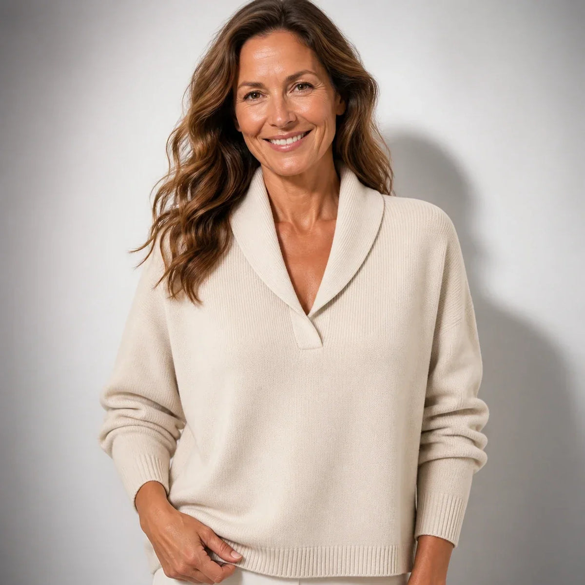 Antonina | Jersey de Cuello Chal con Escote en V