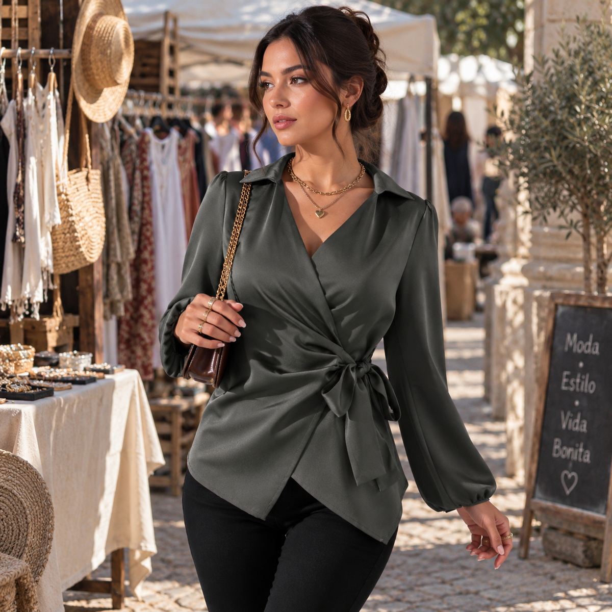 Évora | Blusa Cruzada con Lazada