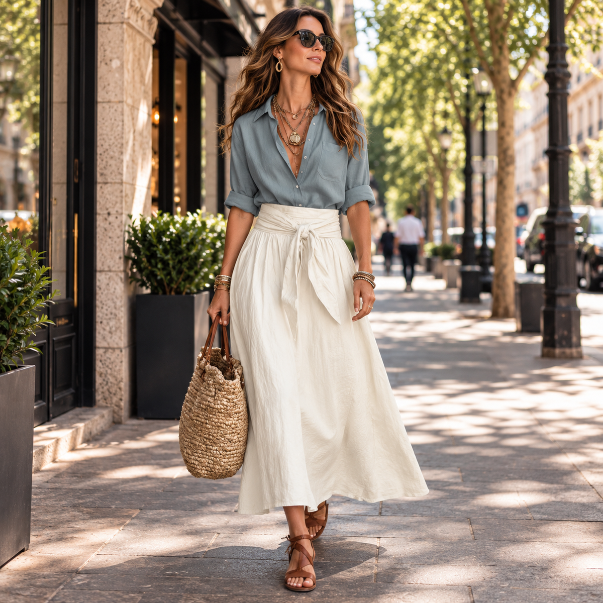 Sicilia | Conjunto de Blusa y Falda Larga