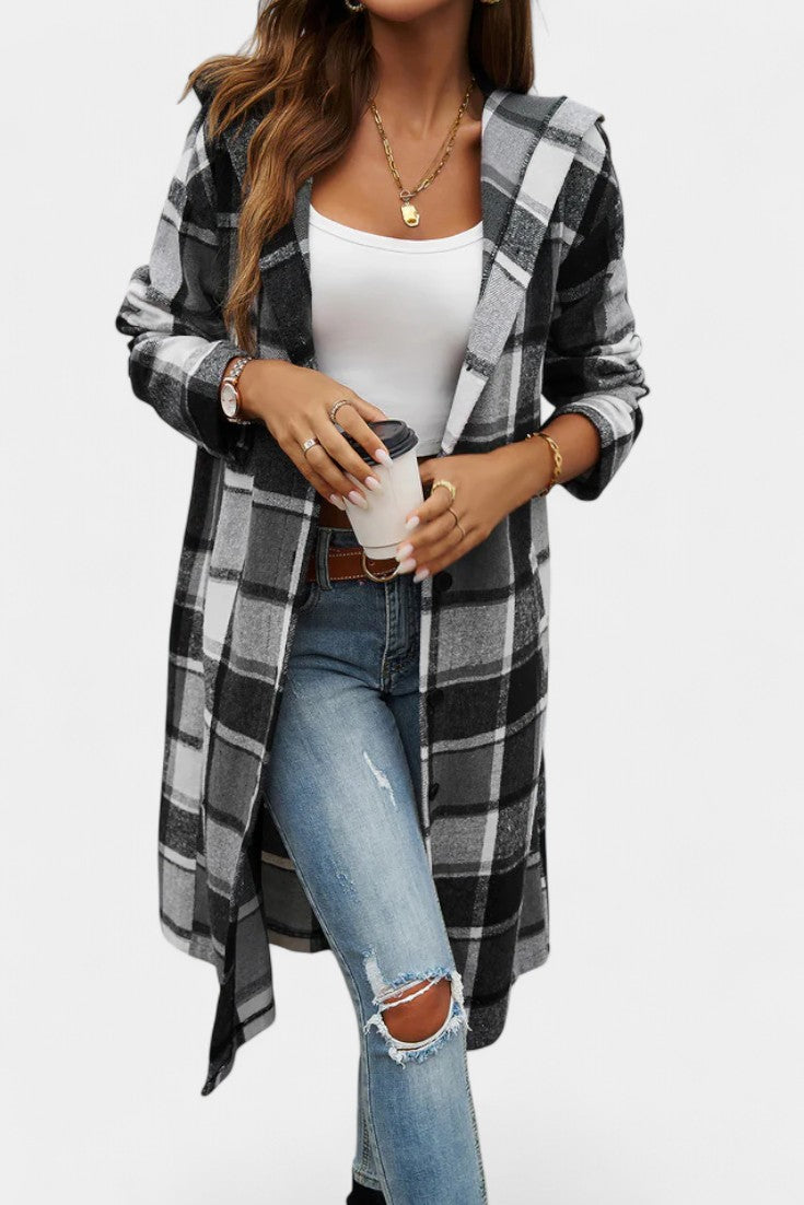 Sandra | Sobrecamisa de Cuadros con Capucha