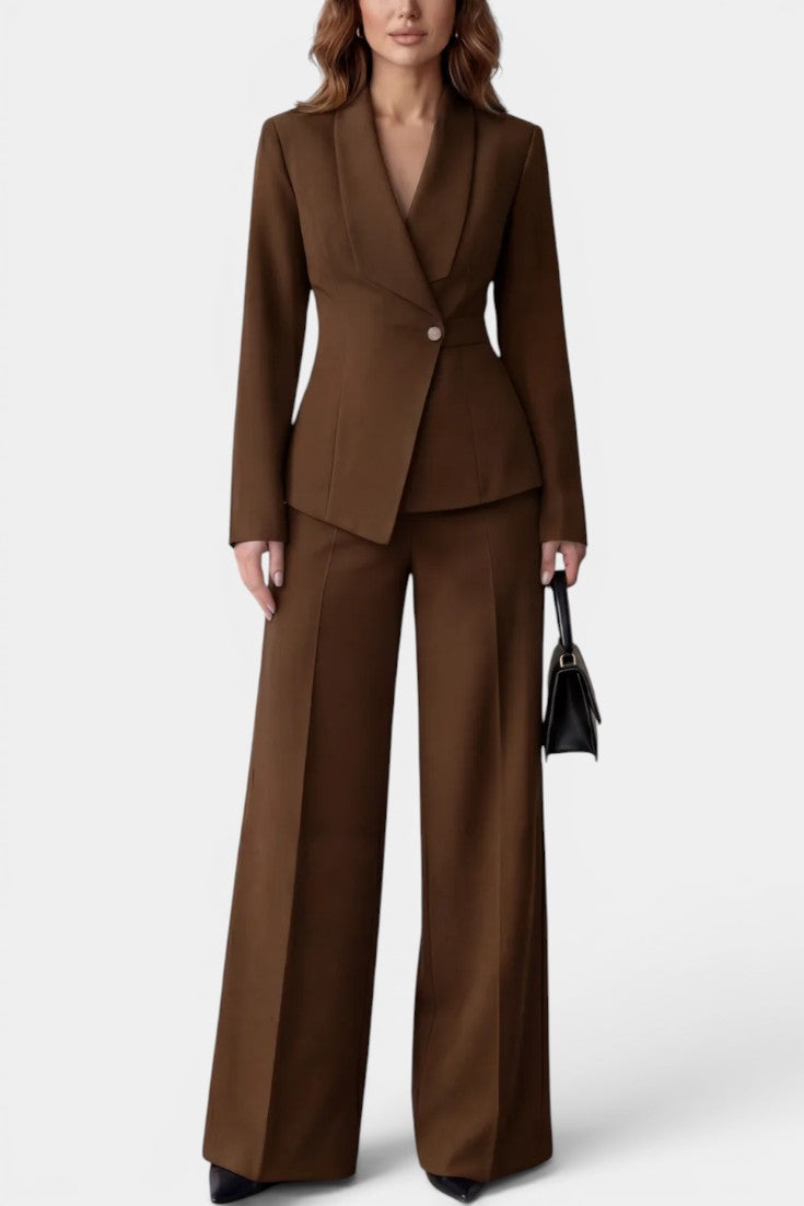 Laura | Traje de Blazer Entallada y Pantalón Ancho