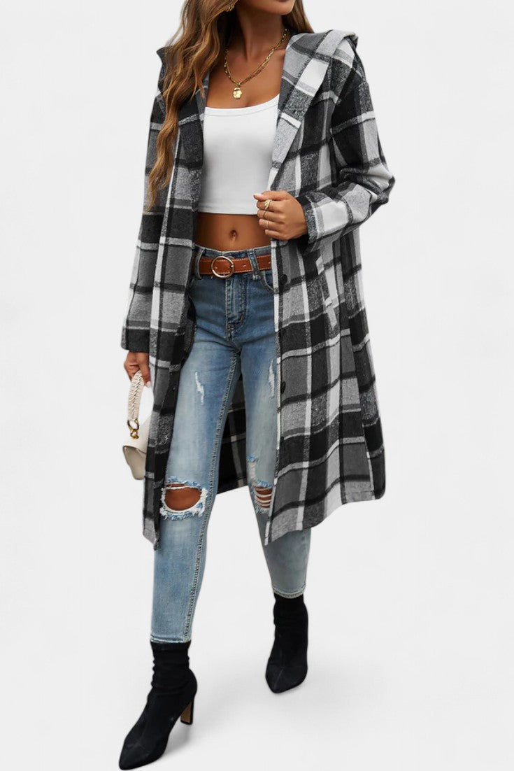 Sandra | Sobrecamisa de Cuadros con Capucha