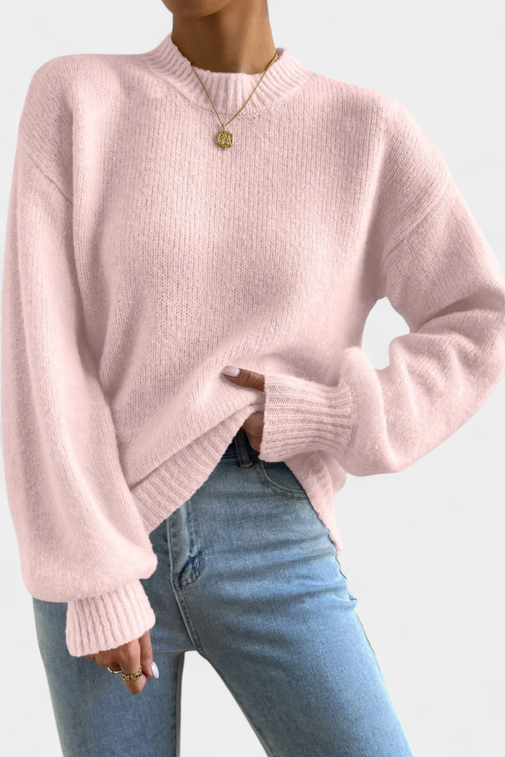 Celia | Jersey de Canalé con Mangas Abullonadas