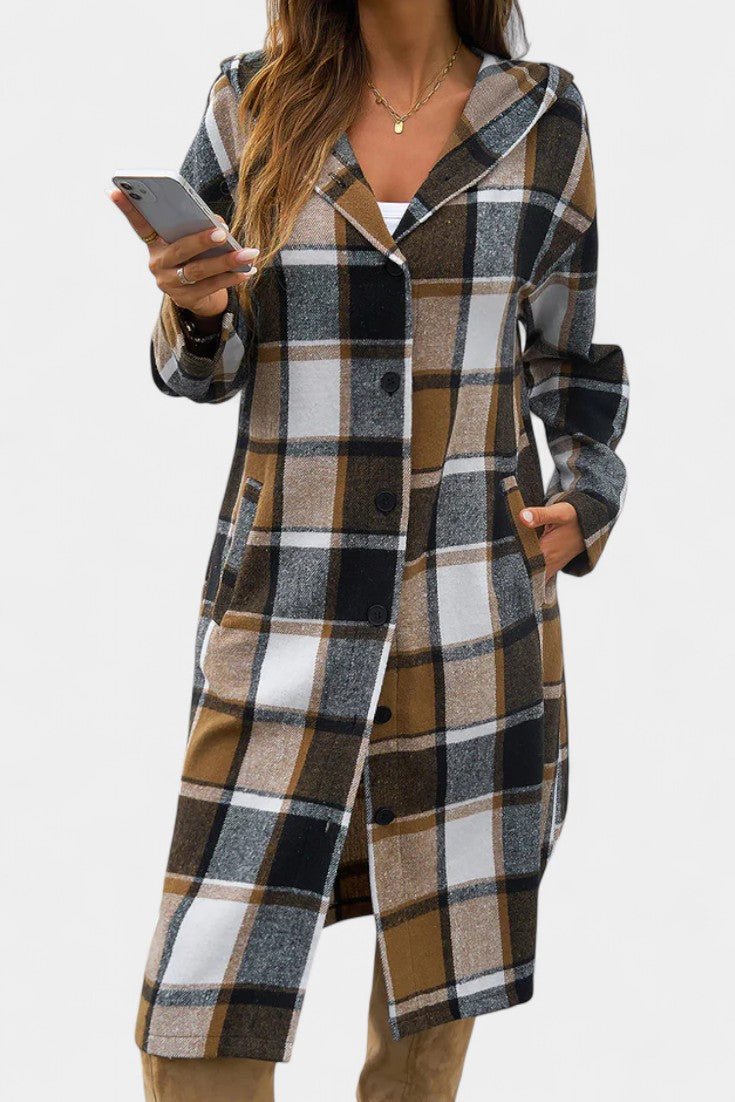 Sandra | Sobrecamisa de Cuadros con Capucha