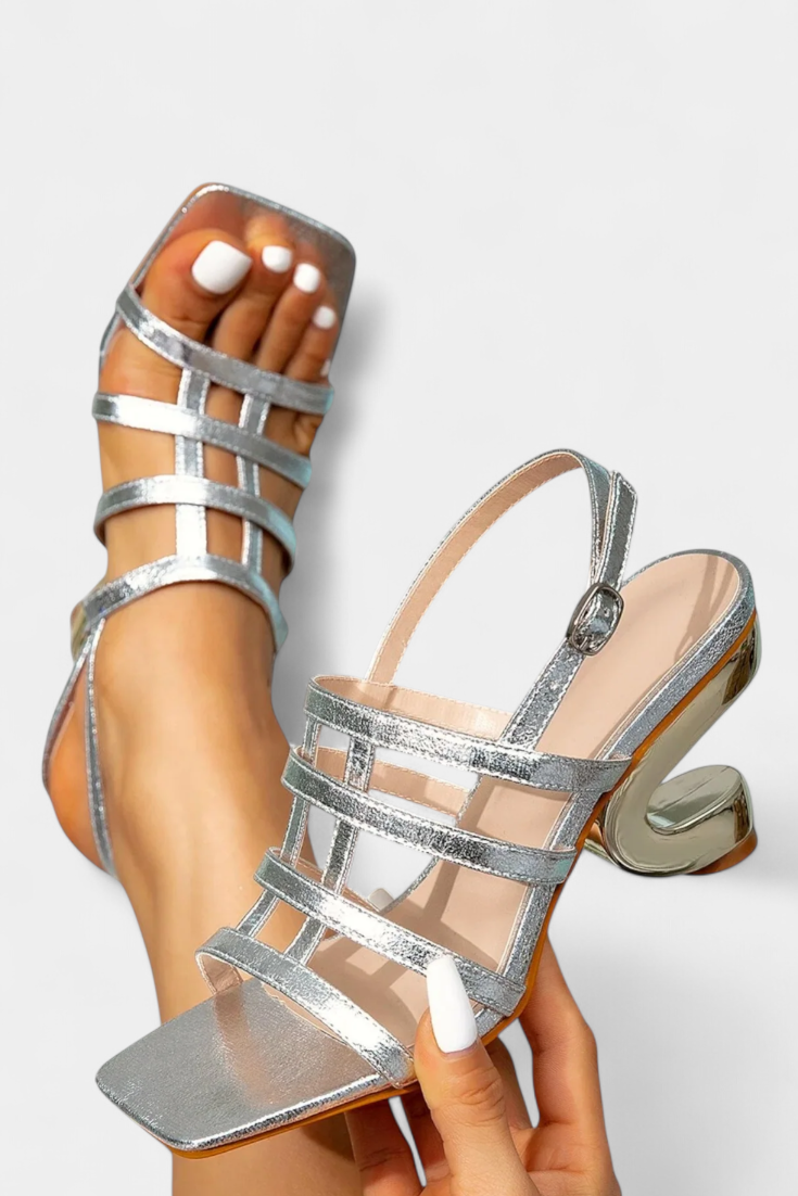 Deborah | Sandalias Metalizadas de Tacón